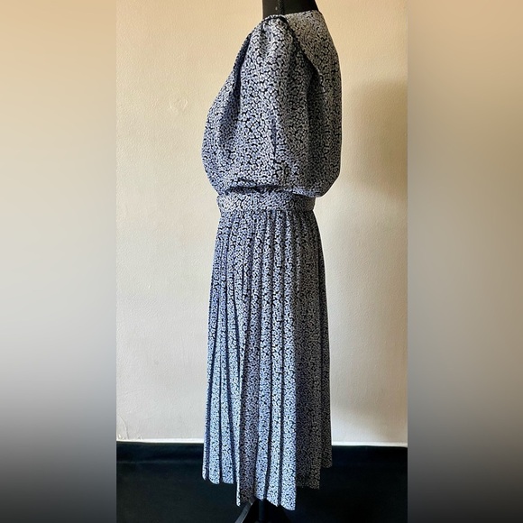 Vintage Stuart Alan Petites Women’s Dress Blue Size 9 A-Line Pleated - Picture 5 of 5